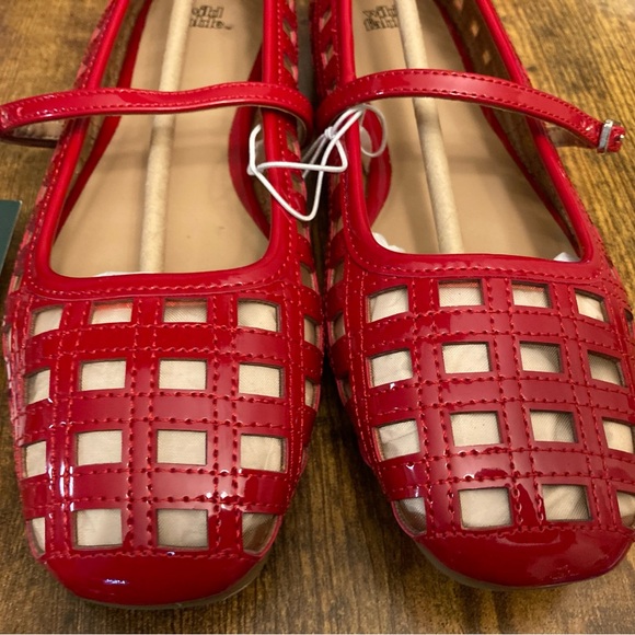 Women's Lorelei Woven Mary Jane Flats with Memory Foam Insole Wild Fable Red 6 - Picture 3 of 7